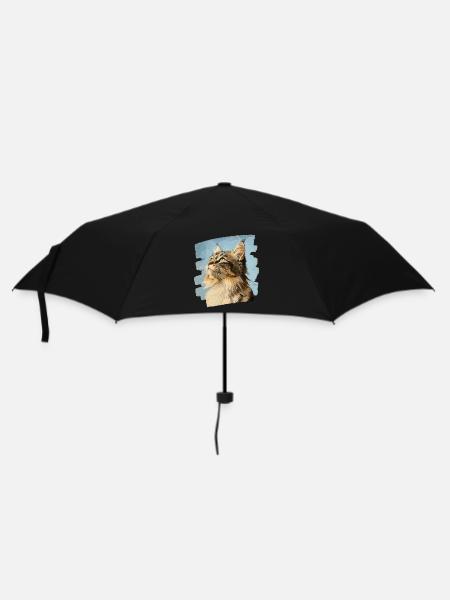 Maine Coon - Regenschirm (klein) - Schwarz