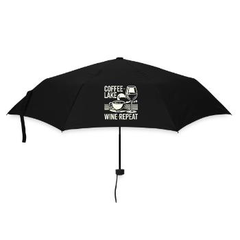Kaffee See Wein Wiederholung - Regenschirm (klein) - Schwarz - Vorne