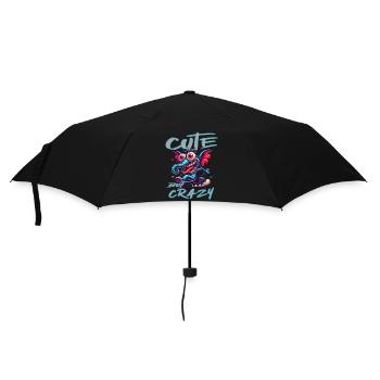 Style de bande dessinée éléphant mignon mais fou - Parapluie standard - noir - Devant
