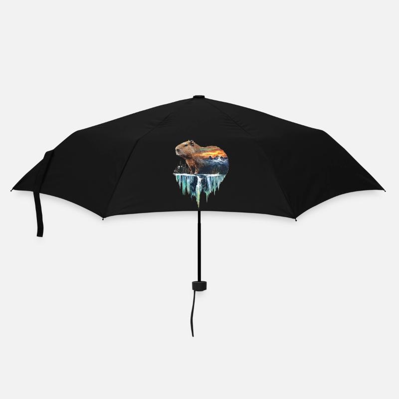 Wasserschwein - Regenschirm (klein) - Schwarz