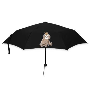 Königliches Faultier auf dem Ast mit Krone - Regenschirm (klein) - Schwarz - Vorne