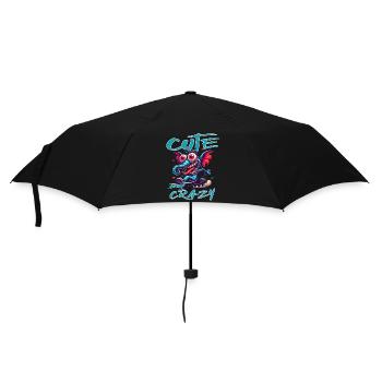 Style de bande dessinée éléphant mignon mais fou - Parapluie standard - noir - Devant