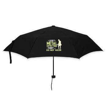 Metal Detector Shirt for Men Lucky Metal Detecting - Regenschirm (klein) - Schwarz - Vorne