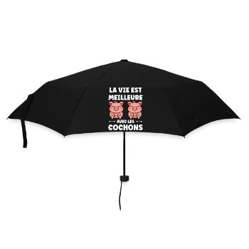 cochon - Parapluie standard - noir - Devant