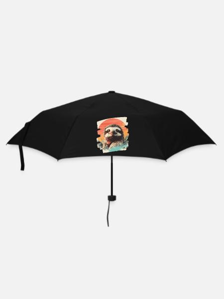 Faultier - Regenschirm (klein) - Schwarz