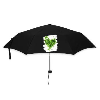 St. Patricks day Kleeblatt Herz - Regenschirm (klein) - Schwarz - Vorne
