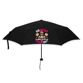 JGA Braut T-Shirt Junggesellenabschied Frauen JGA - Regenschirm (klein) - Schwarz - Vorne