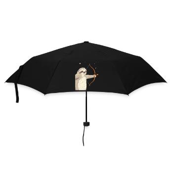 Schütze Tierkreis Faultier mit Pfeil und Bogen - Regenschirm (klein) - Schwarz - Vorne