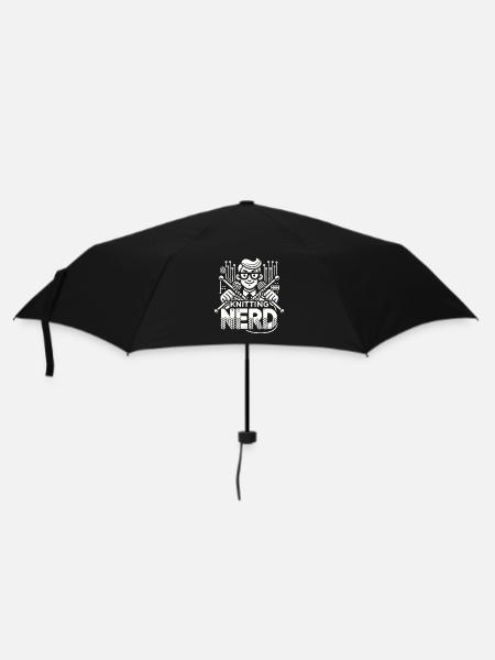 Strick-Nerd - Regenschirm (klein) - Schwarz