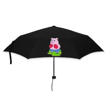 Schwein Boxer Boxhandschuhe Boxen - Regenschirm (klein) - Schwarz - Vorne