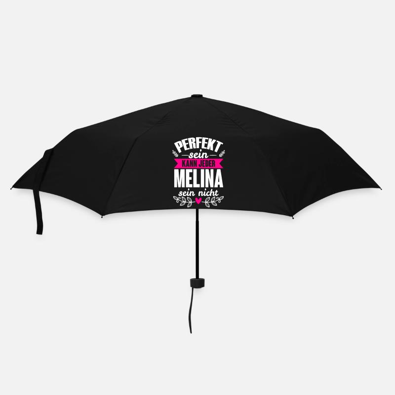 Melina - Perfekt Sein Kann Jeder Melina Sein Nicht - Regenschirm (klein) - Schwarz