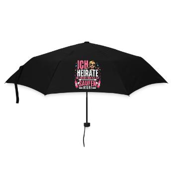 Braut T-Shirt JGA Frauen Junggesellenabschied - Regenschirm (klein) - Schwarz - Vorne
