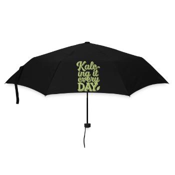 Kale-ing It Every Day - Vegan Vegetarier Design - Regenschirm (klein) - Schwarz - Vorne