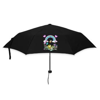 Frosch Frösche Kinder Kind - Regenschirm (klein) - Schwarz - Vorne