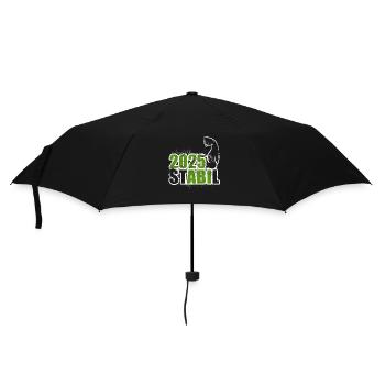 Stabil Abi 2025 - Bizeps - Abitur - Spruch - Regenschirm (klein) - Schwarz - Vorne