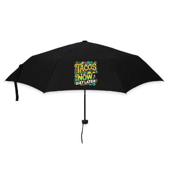 Tacos jetzt Diät später - Regenschirm (klein) - Schwarz - Vorne