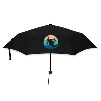 Axolotl Retro Sunset Axolotl Cadeaux Enfants Garçons Filles - Parapluie standard - noir - Devant