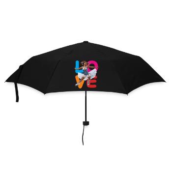 EISKUNSTLAUF LOVE - Regenschirm (klein) - Schwarz - Vorne