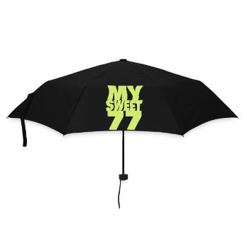 Birthday 77 - Umbrella (small) - black - Front
