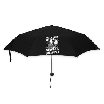 Überlastetes Skelett – Müder Büroangestellter-Humor - Regenschirm (klein) - Schwarz - Vorne