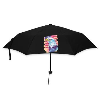 American flag with eagle - Umbrella (small) - black - Front