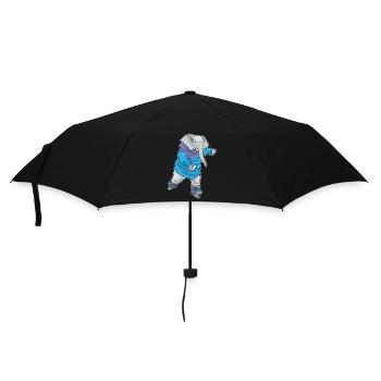 Elefant Eislaufen Schlittschuhe - Regenschirm (klein) - Schwarz - Vorne
