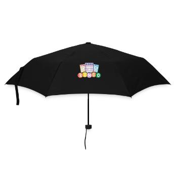 Bingo Spieler Karten Bunte Zahlen Leidenschaft - Regenschirm (klein) - Schwarz - Vorne