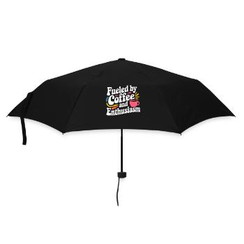 Lehrer: Angetrieben von Kaffee und Enthusiasmus - Regenschirm (klein) - Schwarz - Vorne