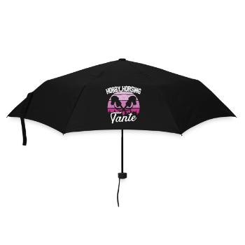 Hobby Horsing Tante Steckenpferd Pferde Reiten - Regenschirm (klein) - Schwarz - Vorne