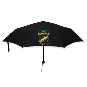 Funny Harmonica Player Got Harmonica - Umbrella (small) - black - Front