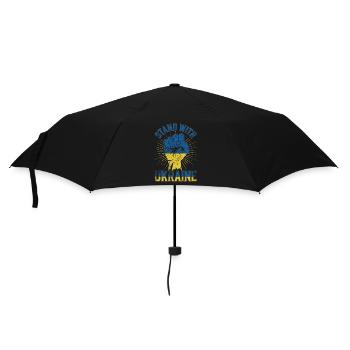 Unterstützung der Ukraine - Regenschirm (klein) - Schwarz - Vorne