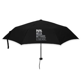 Papa Held Mythos Legende Vater Vatertag - Regenschirm (klein) - Schwarz - Vorne