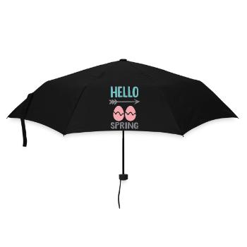 Bonjour le design printanier avec des œufs de Pâques - Parapluie standard - noir - Devant