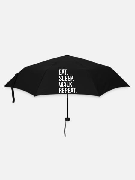 Eat Sleep Walk Repeat - Umbrella (small) - black