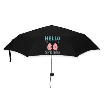 Bonjour le design printanier avec des œufs de Pâques - Parapluie standard - noir - Devant