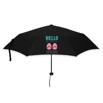 Bonjour le design printanier avec des œufs de Pâques - Parapluie standard - noir - Devant