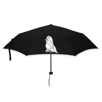 Ente Braut Schleier Hochzeit - Regenschirm (klein) - Schwarz - Vorne