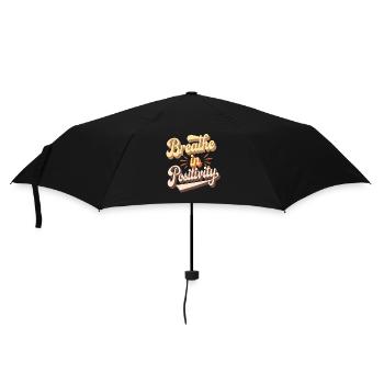 Atme Positivität Inspiriertes Spiritualitätszitat - Regenschirm (klein) - Schwarz - Vorne