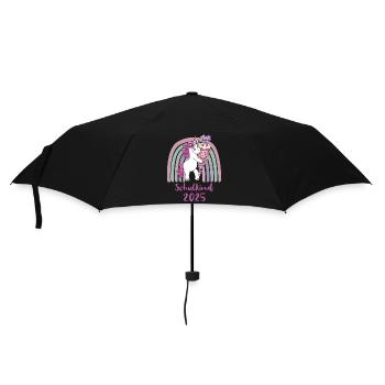 Schoolchild 2025 Unicorn with Sugar Cone Rainbow - Umbrella (small) - black - Front