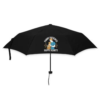 Pelzige Patienten Glückliches Herz Vielseitiges Tier - Regenschirm (klein) - Schwarz - Vorne