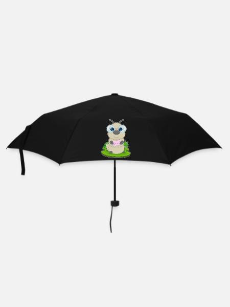 Raupe Brief - Regenschirm (klein) - Schwarz