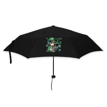 St. Patrick's Day Gaming Design Clover and Out - Umbrella (small) - black - Front