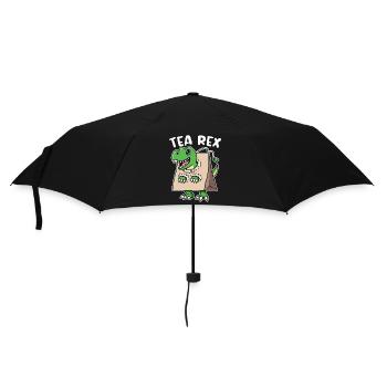 T-Rex Tyrannosaurus Rex Tee Trinker Dino mit Tee - Regenschirm (klein) - Schwarz - Vorne