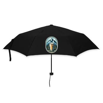 Panorama de montagne avec verre à bière - Parapluie standard - noir - Devant