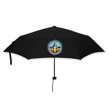 Berg- und Bierabenteuer Design - Regenschirm (klein) - Schwarz - Vorne