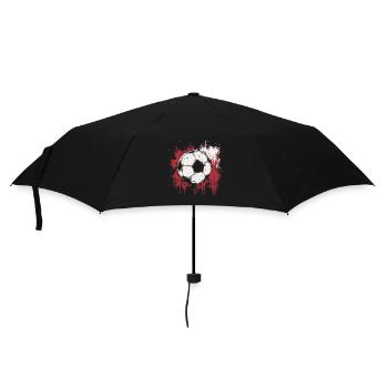 Red Splash of Color Soccer - Sports d’équipe cool - Parapluie standard - noir - Devant