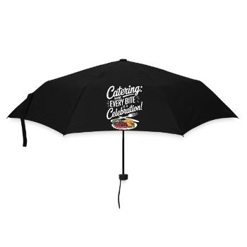 Catering: Wo jeder Bissen ein Fest ist! - Regenschirm (klein) - Schwarz - Vorne