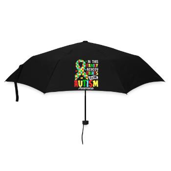 In this family nobody fights alone autism - Umbrella (small) - black - Front