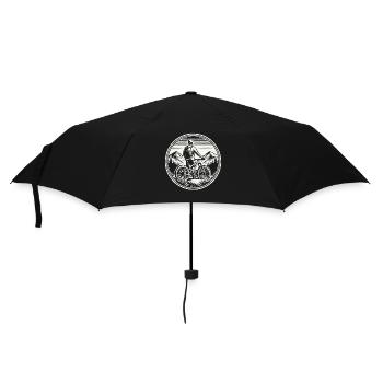 Fahrrad Abenteuer Berge Mountainbike Natur - Regenschirm (klein) - Schwarz - Vorne