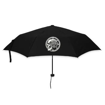 Fahrrad Schädel Zahnrad Abenteuer - Regenschirm (klein) - Schwarz - Vorne